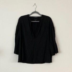 Banana Republic black 3/4 sleeve open blouse